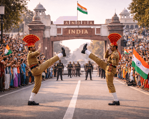Attend Wagah Border Retreat Ceremony