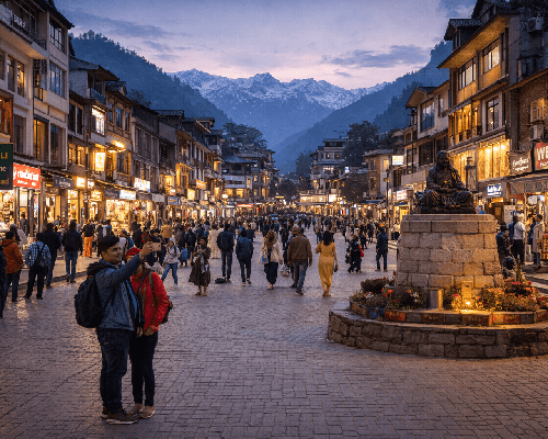 Evening free at Mall Road Manali 