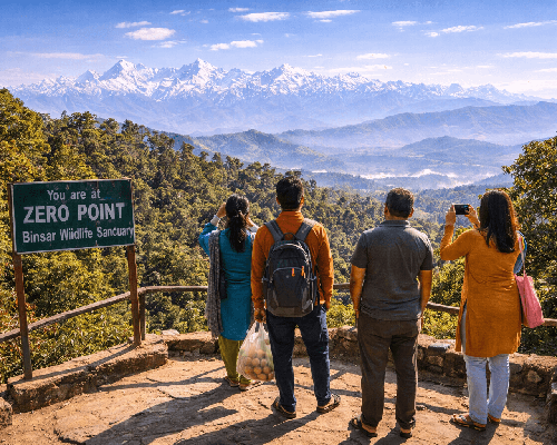Optional visit to Binsar Wildlife Sanctuary (Zero Point) 